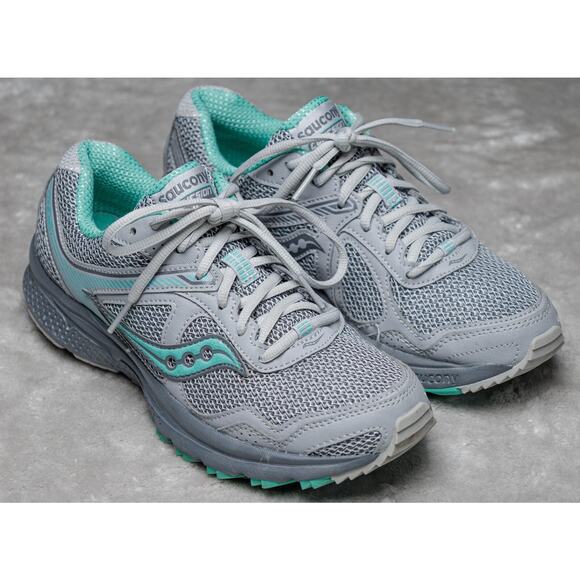 Saucony Cohesion 10 Gray Green Running Shoes Sneakers Womens Size 8 - Picture 1 of 16